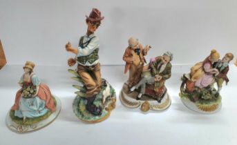 Four good quality Capodimonte figurines (4)