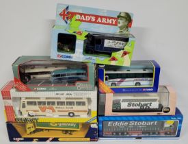 Collection of dies cast trucks and buses including Eddie Stobart examples (Qty)