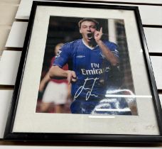 John Terry photograph, signing in initials "J T", framed