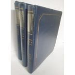Three blue albums containing world stamps, 19th and 20thC mainly used (hundreds)