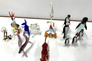 Murano Animals including a Penguin family (Qty)