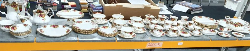 Large quantity of Royal Albert "Country Roses" dinner and tea ware to consist of tea pot and hot
