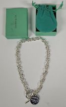 Tiffany and Co., New York, cased sterling silver necklace