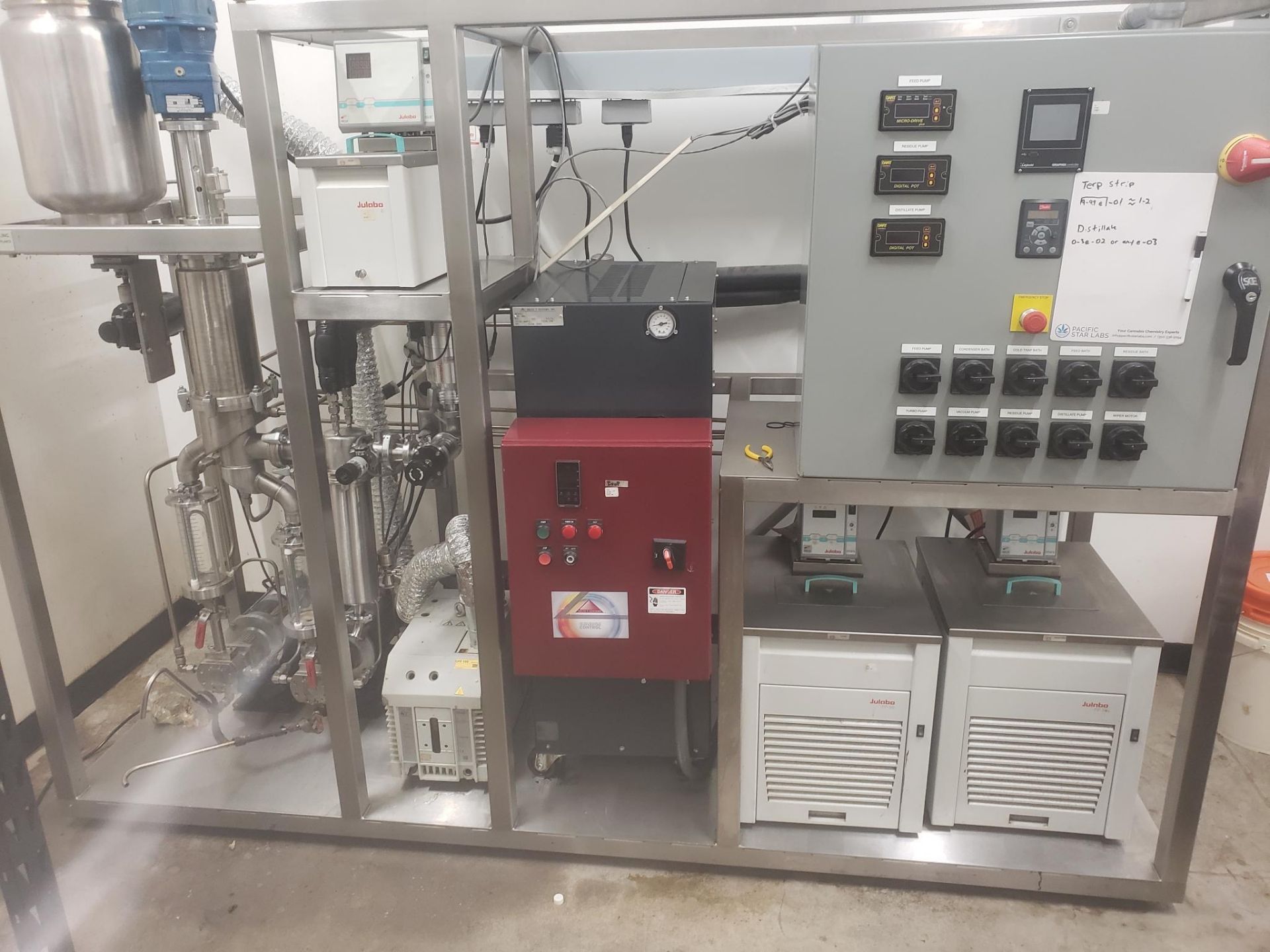 Used- Chemtech Wiped Film Distillation Unit, Model KDT-10. Laboratory Short Path Distillation System