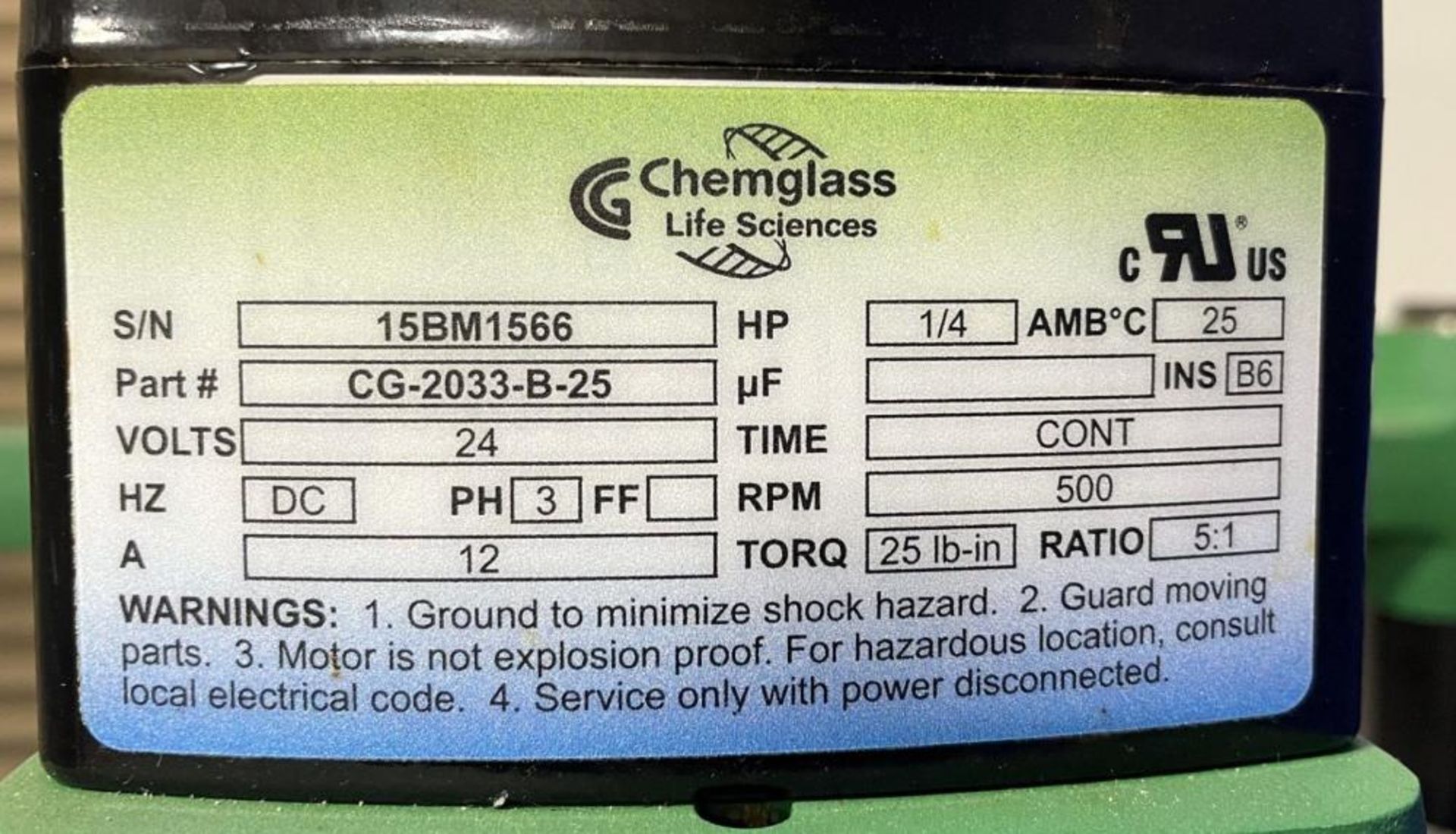 Used 20L ChemGlass Single Jacketed Glass Reactor. Model CG-1964 CG-1965 20L Jacketed. - Image 9 of 11