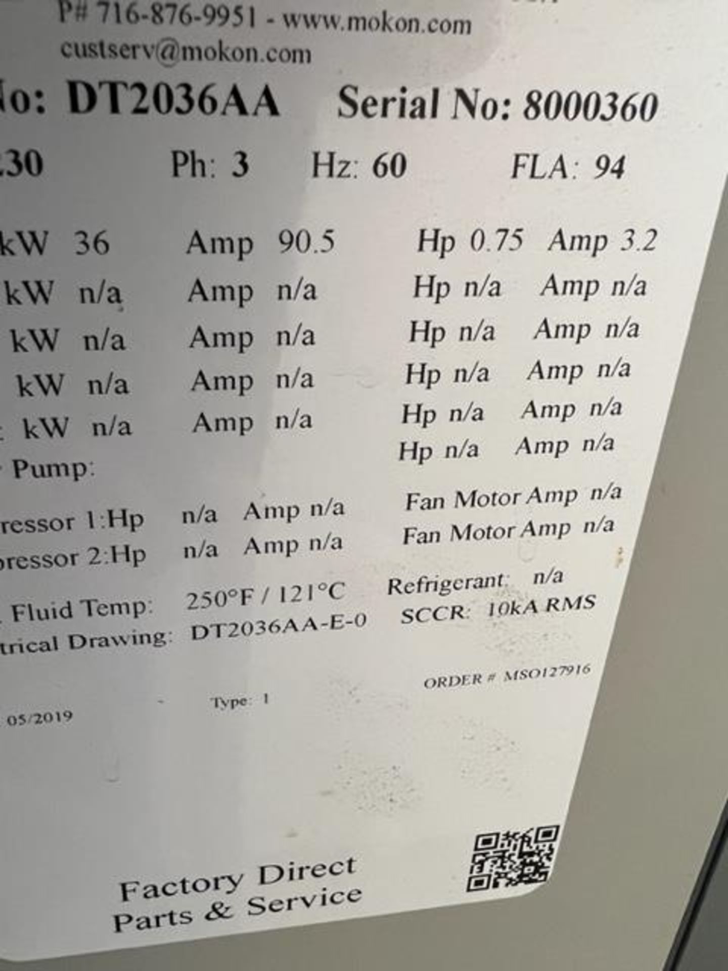 Used- Delta Separations Falling Film Alcohol Evaporation System, Model FFE-45. - Image 4 of 7