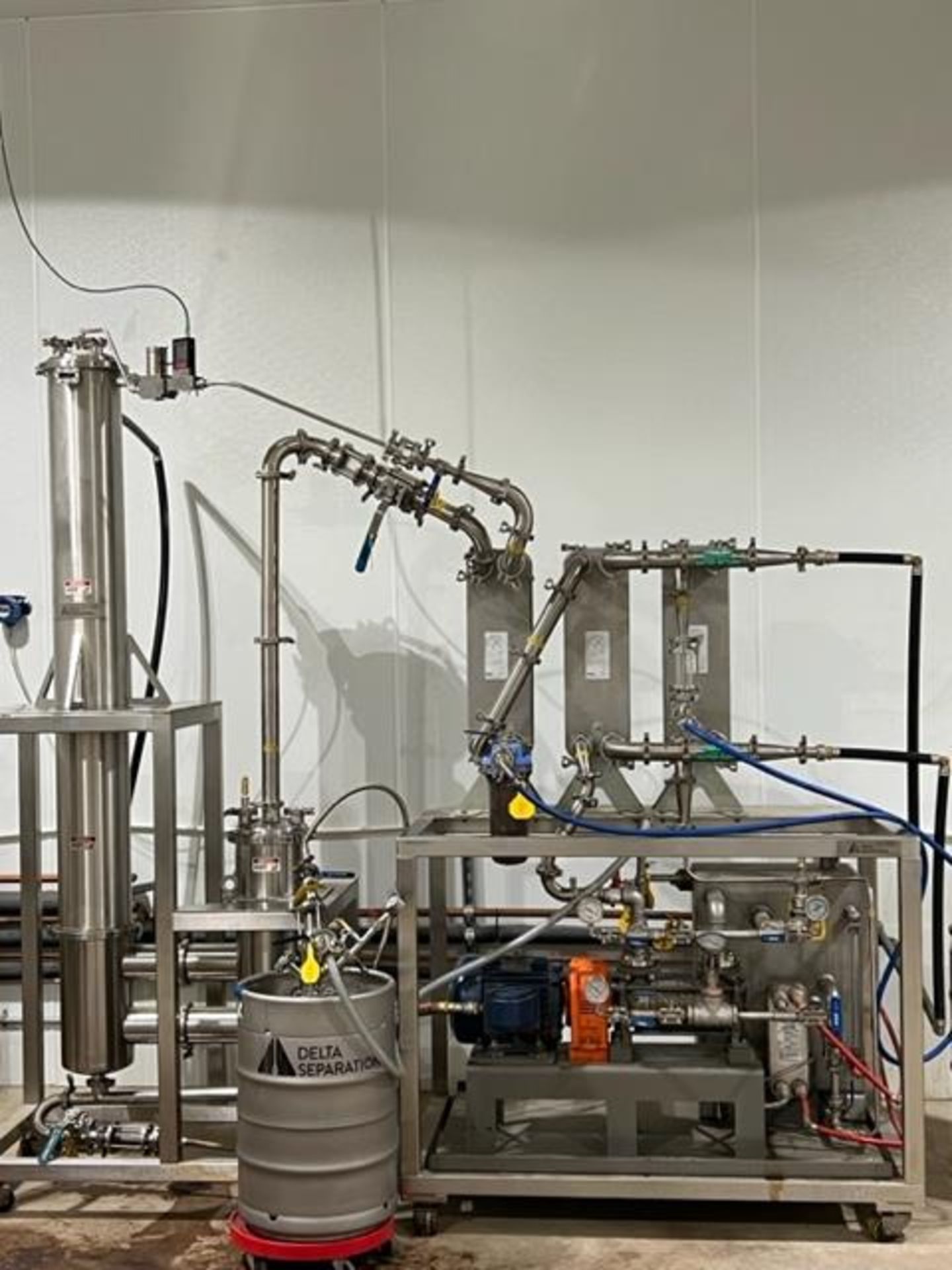 Used- Delta Separations Falling Film Alcohol Evaporation System, Model FFE-45.