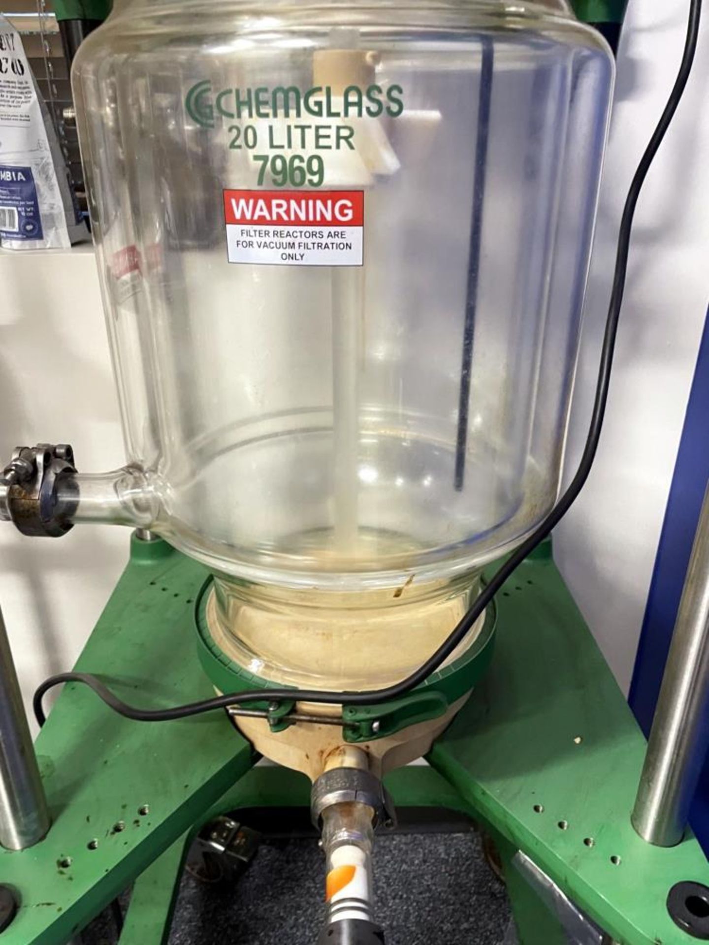 Used 20L ChemGlass Single Jacketed Glass Reactor. Model CG-1964 CG-1965 20L Jacketed. - Image 6 of 11