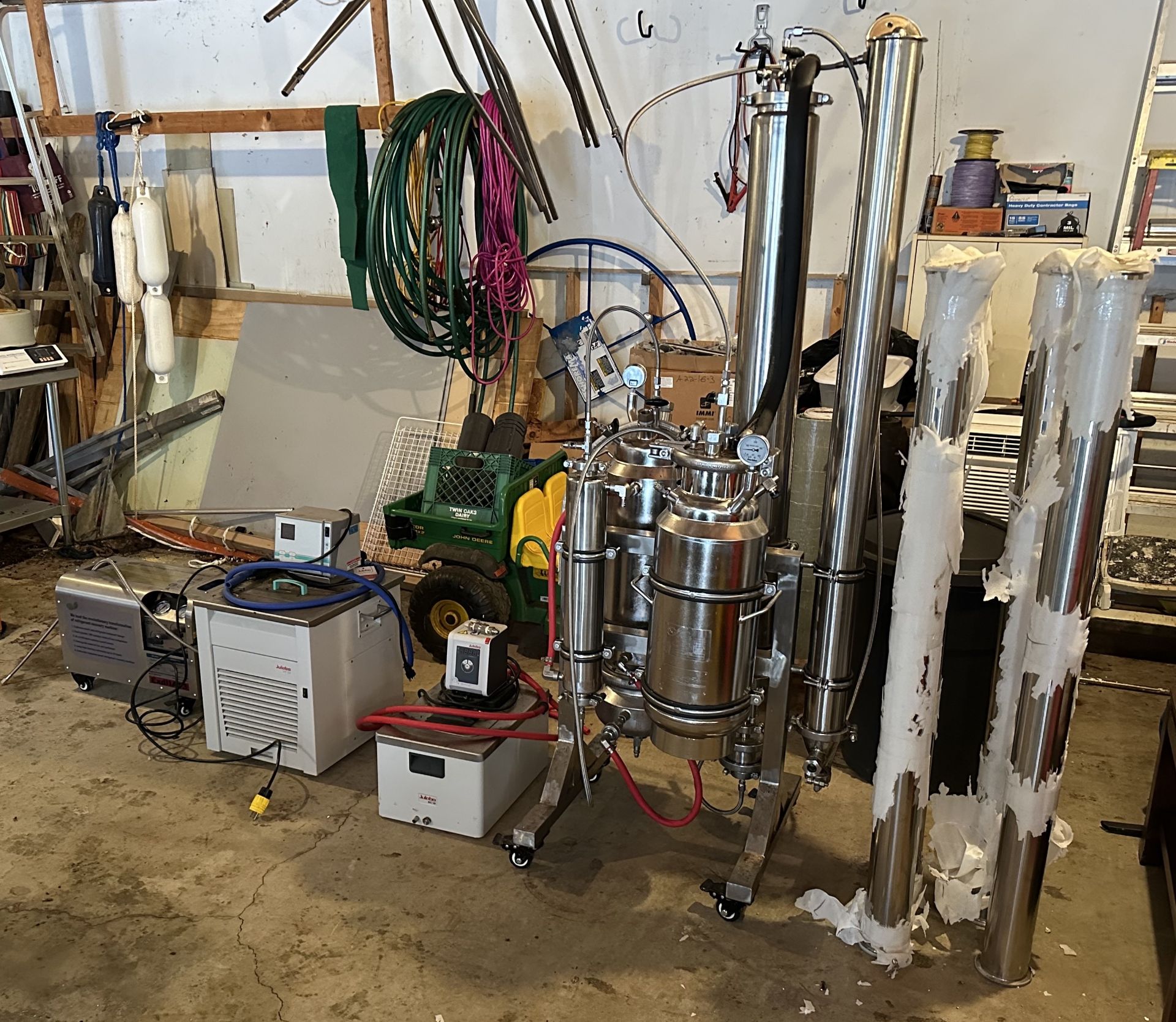 Used Precision Stainless PX1 System w/ Julabo Heater/Chiller, Recirculator, & Solvent Recovery Pump