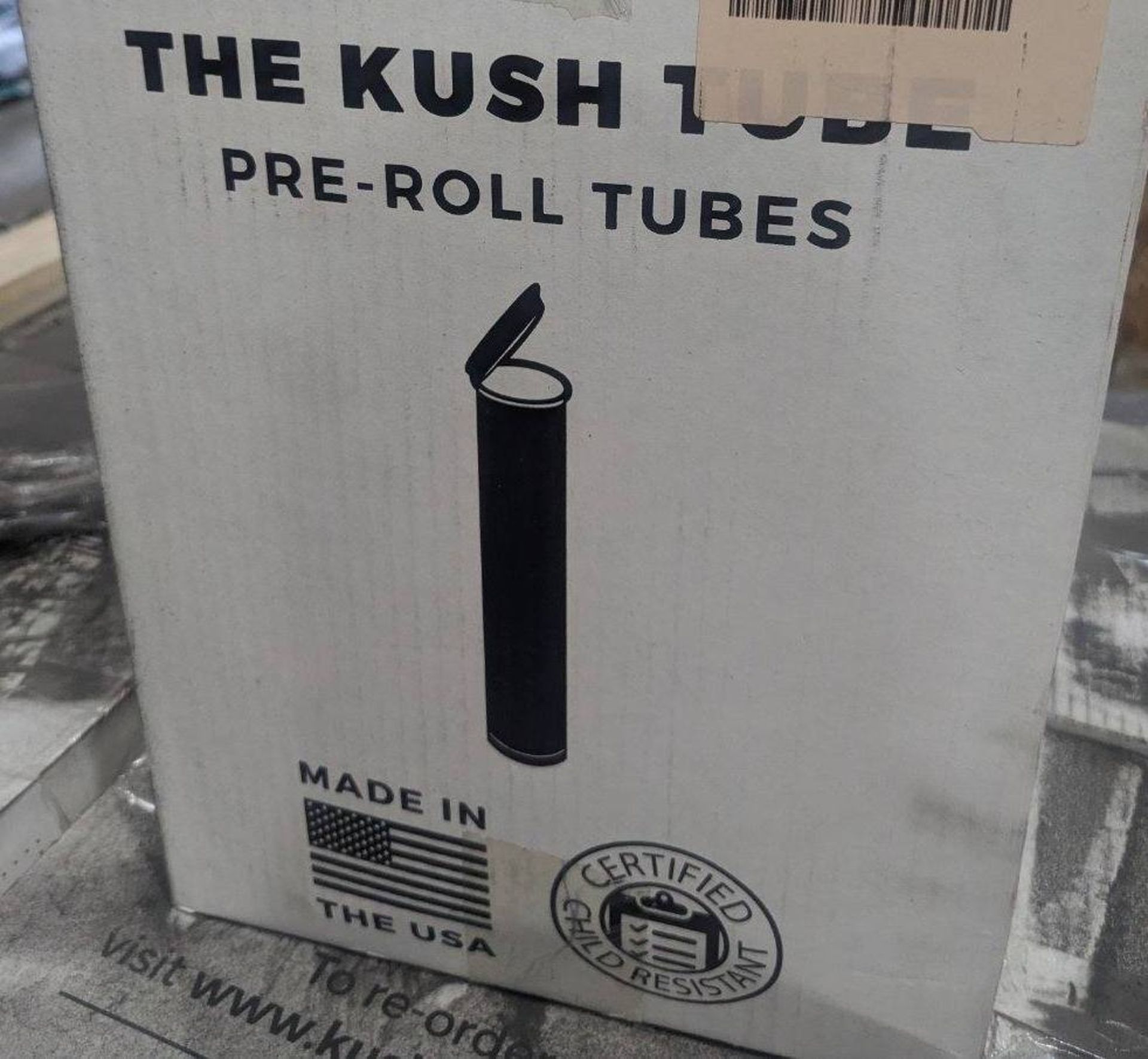 Lot of 26,000 Unused "The Kush Tube" 90 mm Snap Cap Joint Tubes. SKU 100760-000000. Color: Clear - Image 2 of 5