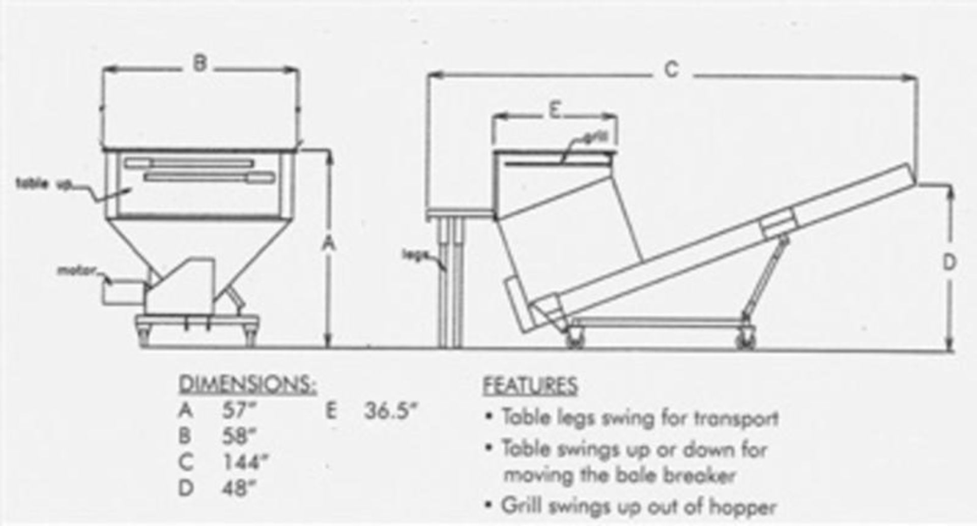 Used Ben Berg Equipment Bale Breaker w/ Chute & Downspout. Model Bale Breaker - Image 2 of 8