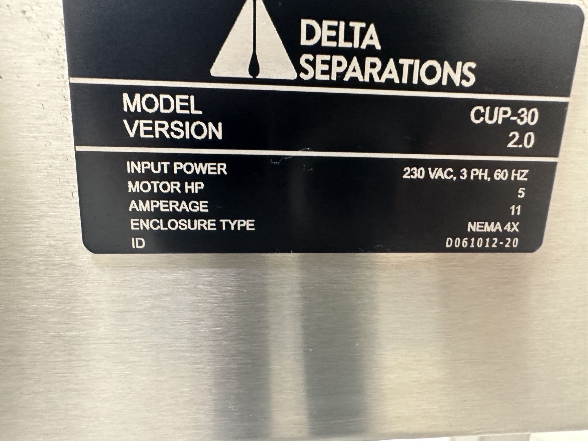 Used- Delta Separations CUP 30 Extraction System. Model CUP 30. - Image 3 of 22