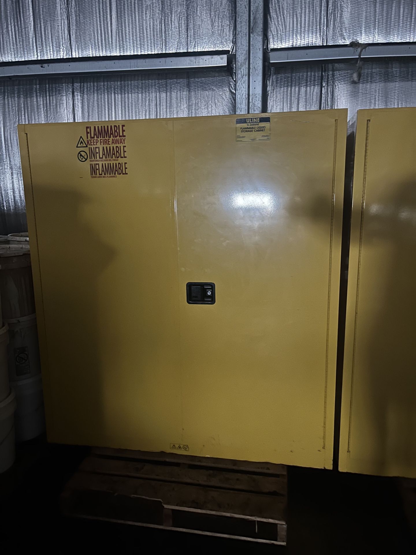 Lot of (3) ULINE Fire Proof Drum Storage Cabinets. (2) H3686M & (1) H-1563M-Y - Image 3 of 5