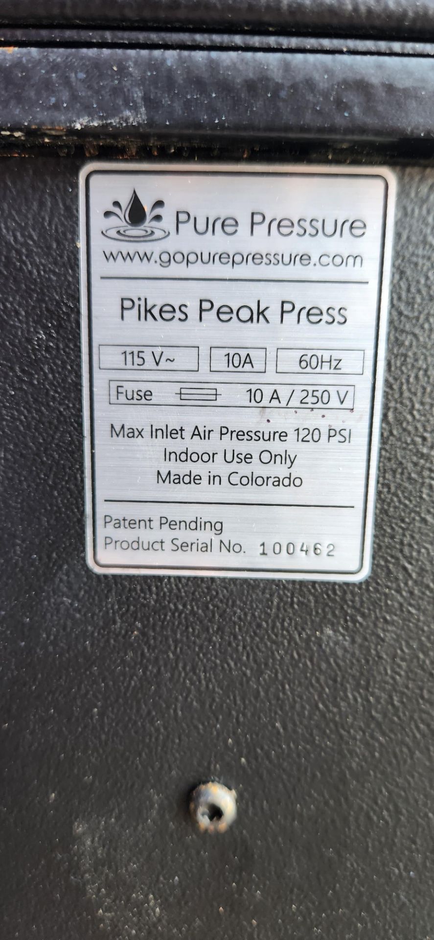 Used Pure Pressure Pikes Peak Rosin Press. Model Pikes Peak - Image 4 of 5
