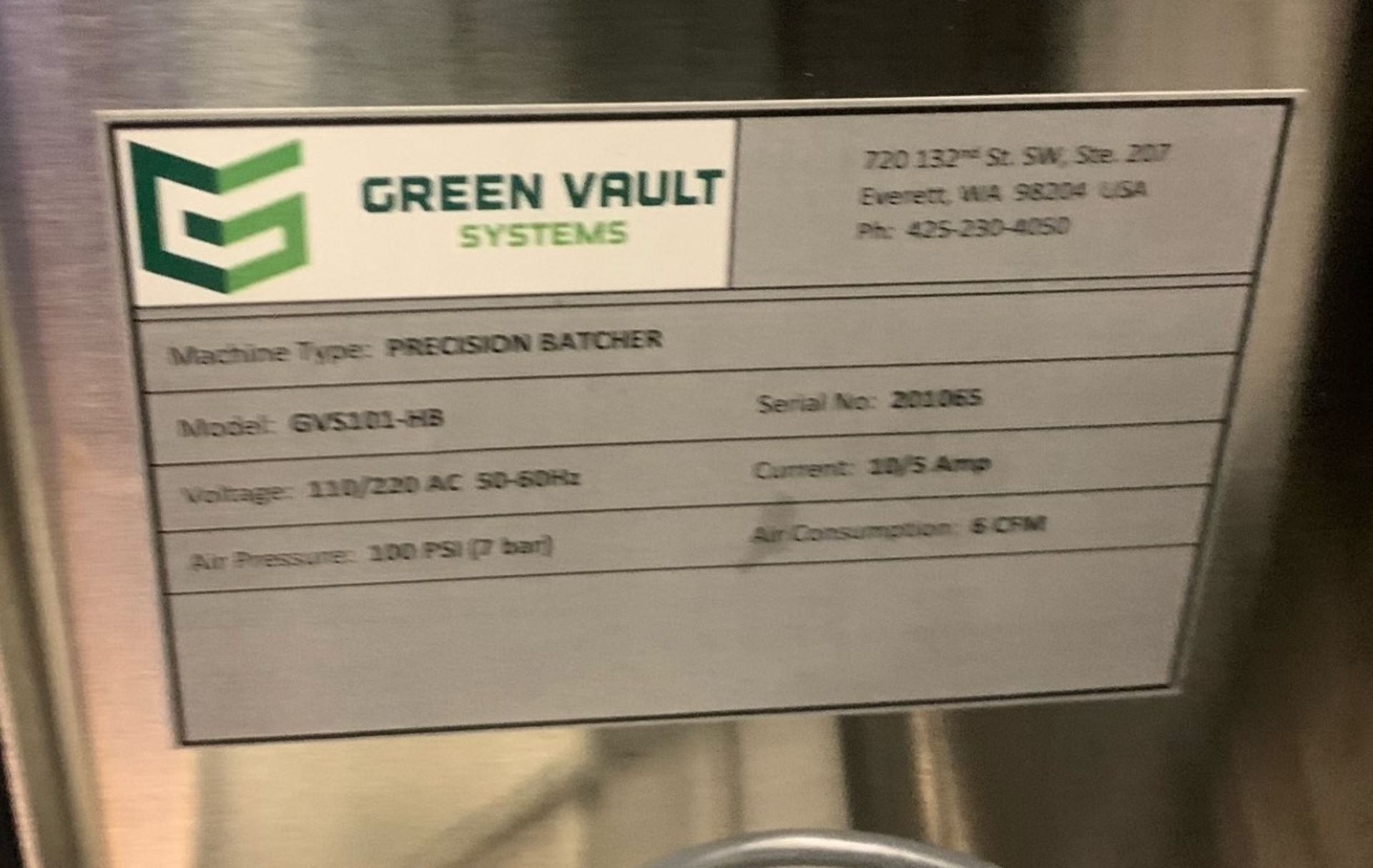 Used Green Vault Systems Precision Batcher. Model GVS101-HB - Image 2 of 19
