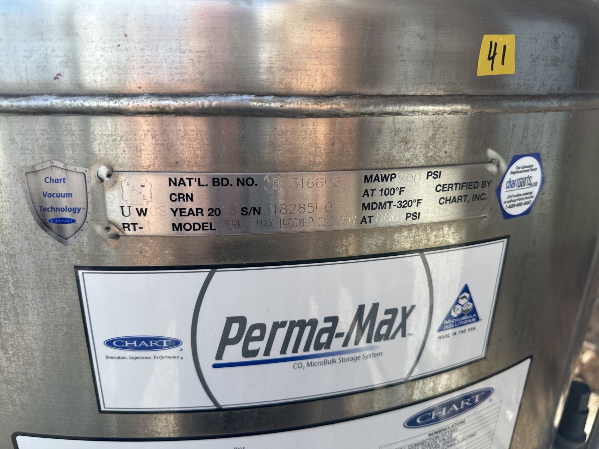 Used Perma-Max Extra High Pressure Microbulk Storage for CO2. Model Perma-Max 1400XHP CO2 PSTR - Bild 3 aus 14