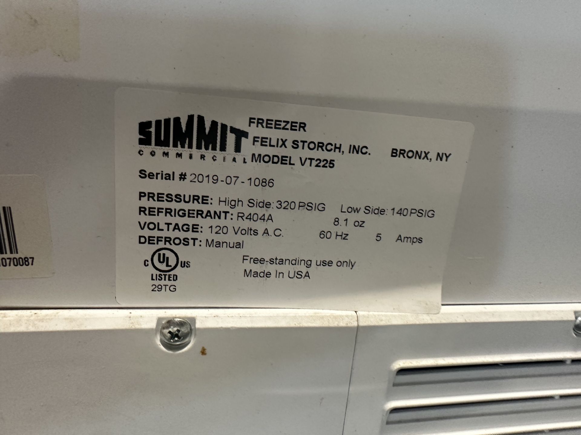 New/Unused Summit Research Chest Freezer. Model VT225 - Image 2 of 6