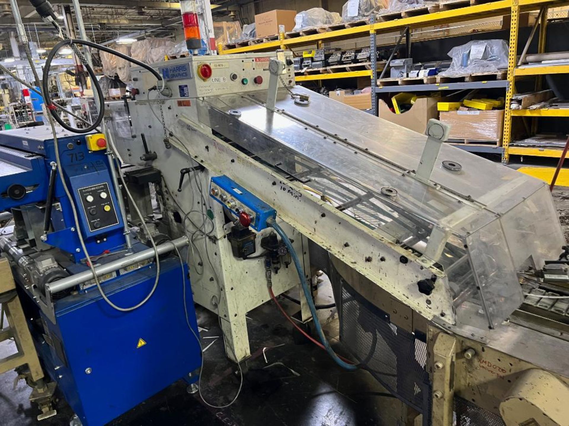 LOT: WE-6 Goss 25-Pocket Saddle Stitcher (1998), (12) Stream Feeders with Extension Conveyor, (4) Co - Image 42 of 53