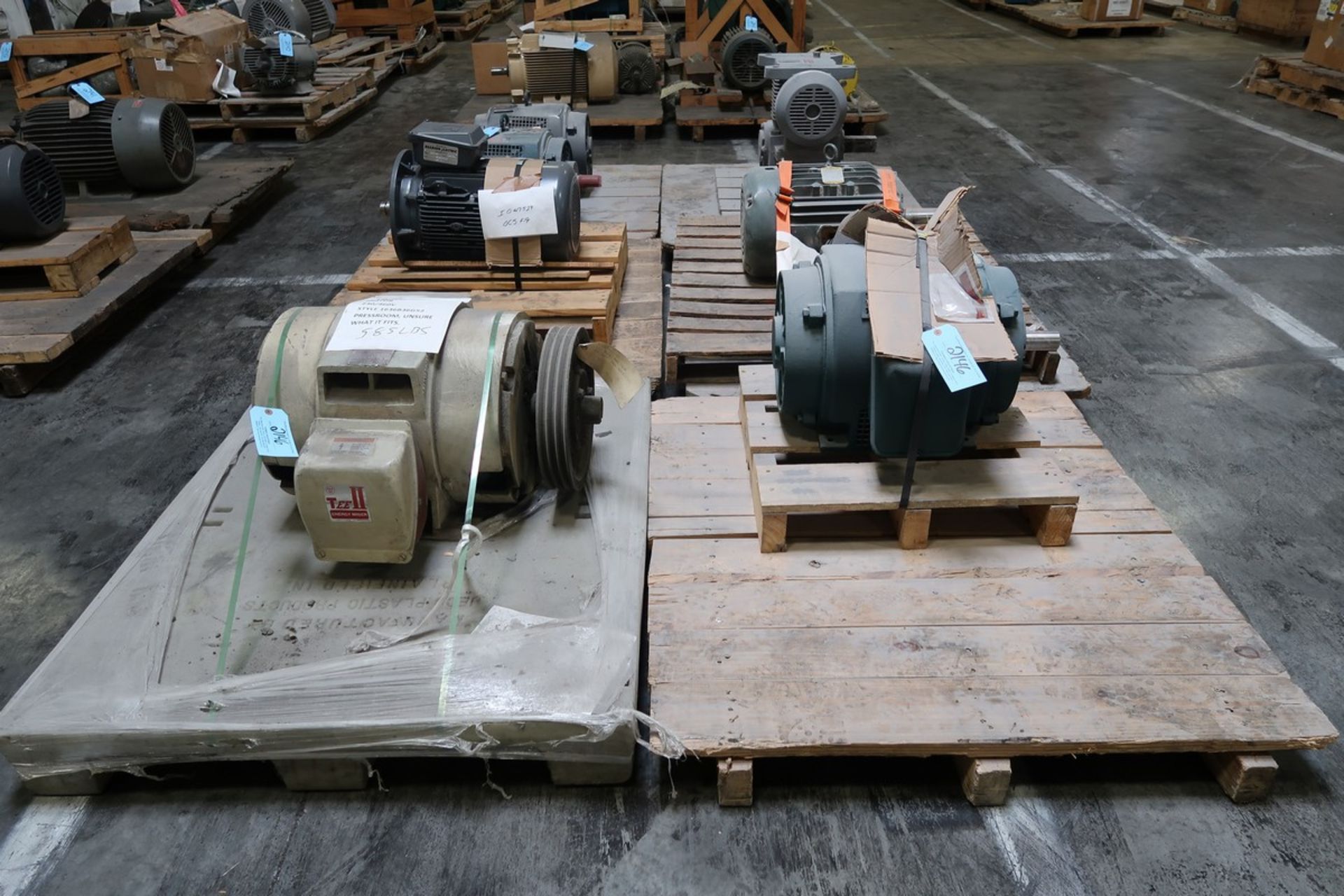 (6) Pallets of Assorted Motors & Gear Box, HP Range From 20 HP to 40 HP