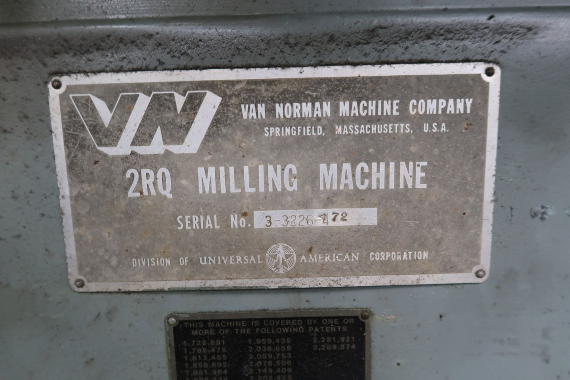 Van Norman Model 2RQ Milling Machine - Image 7 of 8