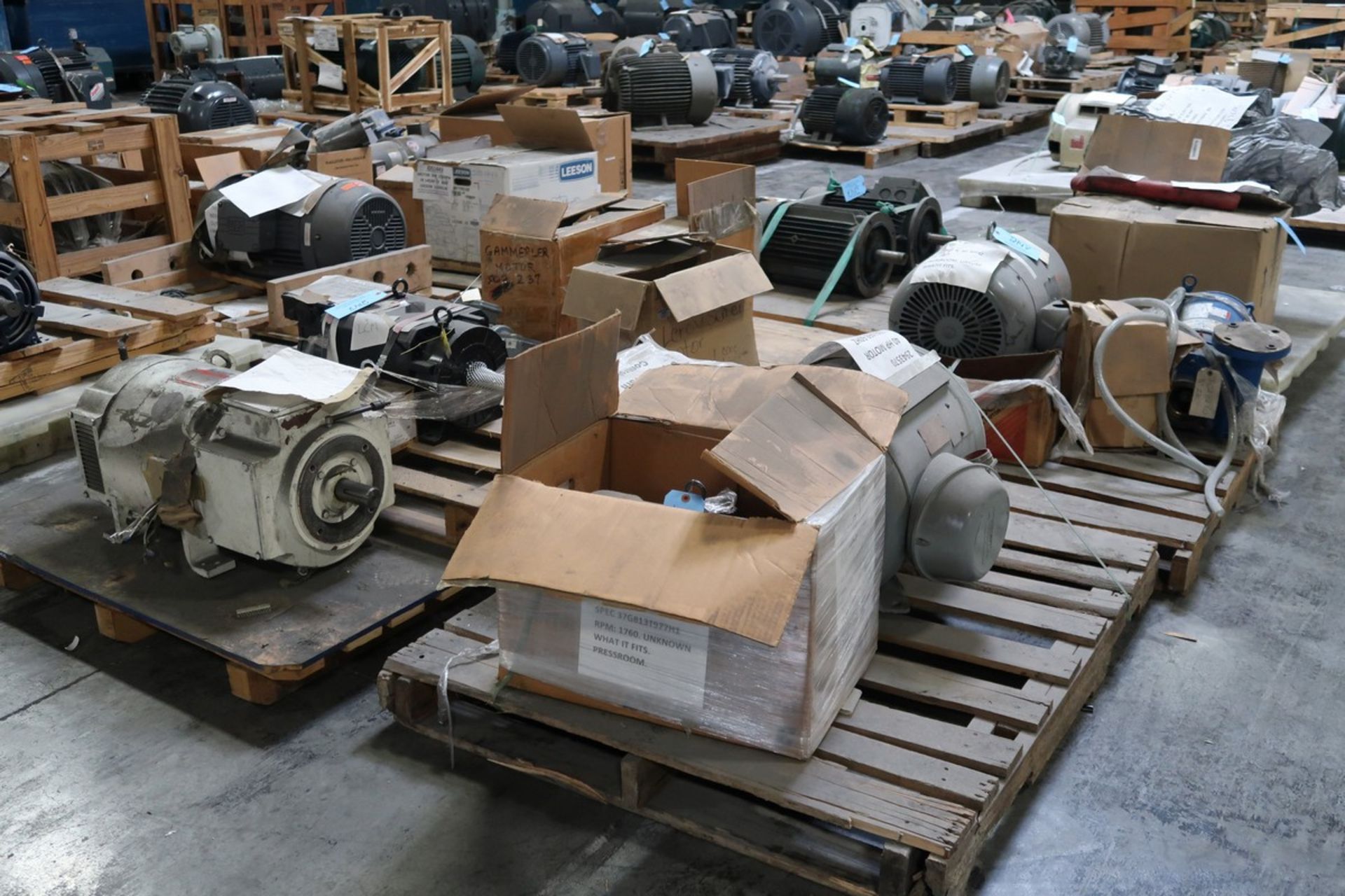 (6) Pallets of Assorted Motors, HP Range From 2 HP to 40 HP