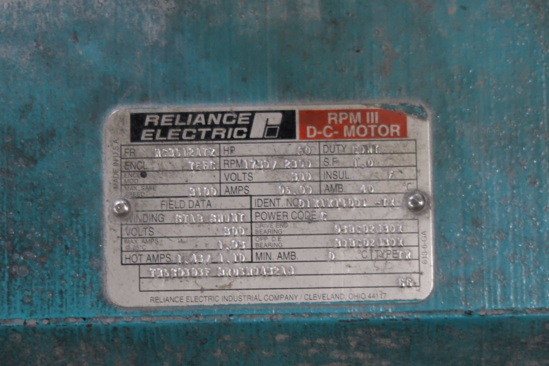 Reliance Electric 60 HP DC Motor - Bild 2 aus 2