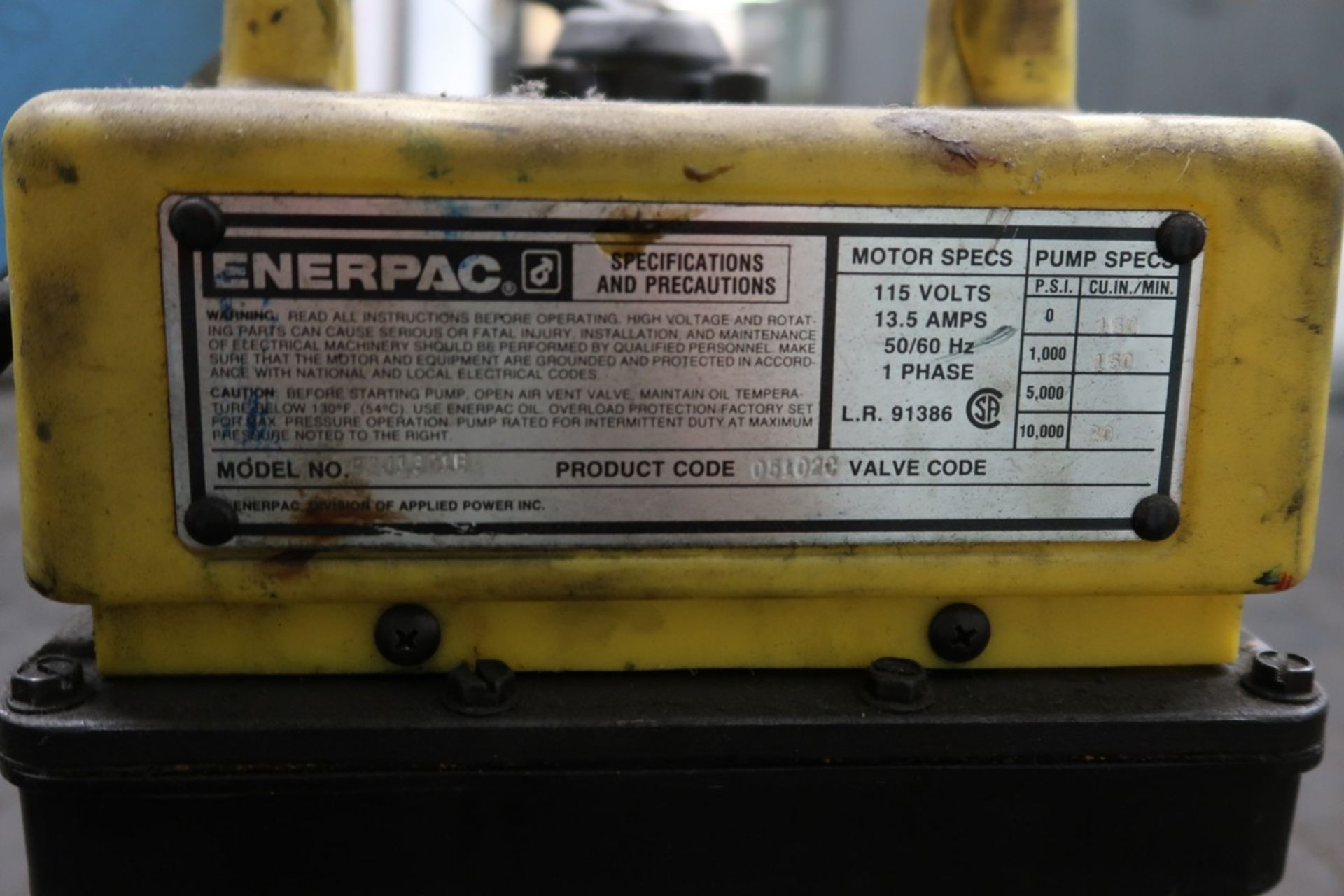 Enerpac Model PEJ13018 Hydraulic Power Unit - Bild 2 aus 2