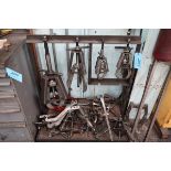 Steel Gear Puller Cart with Contents of Gear & Bearing Pullers