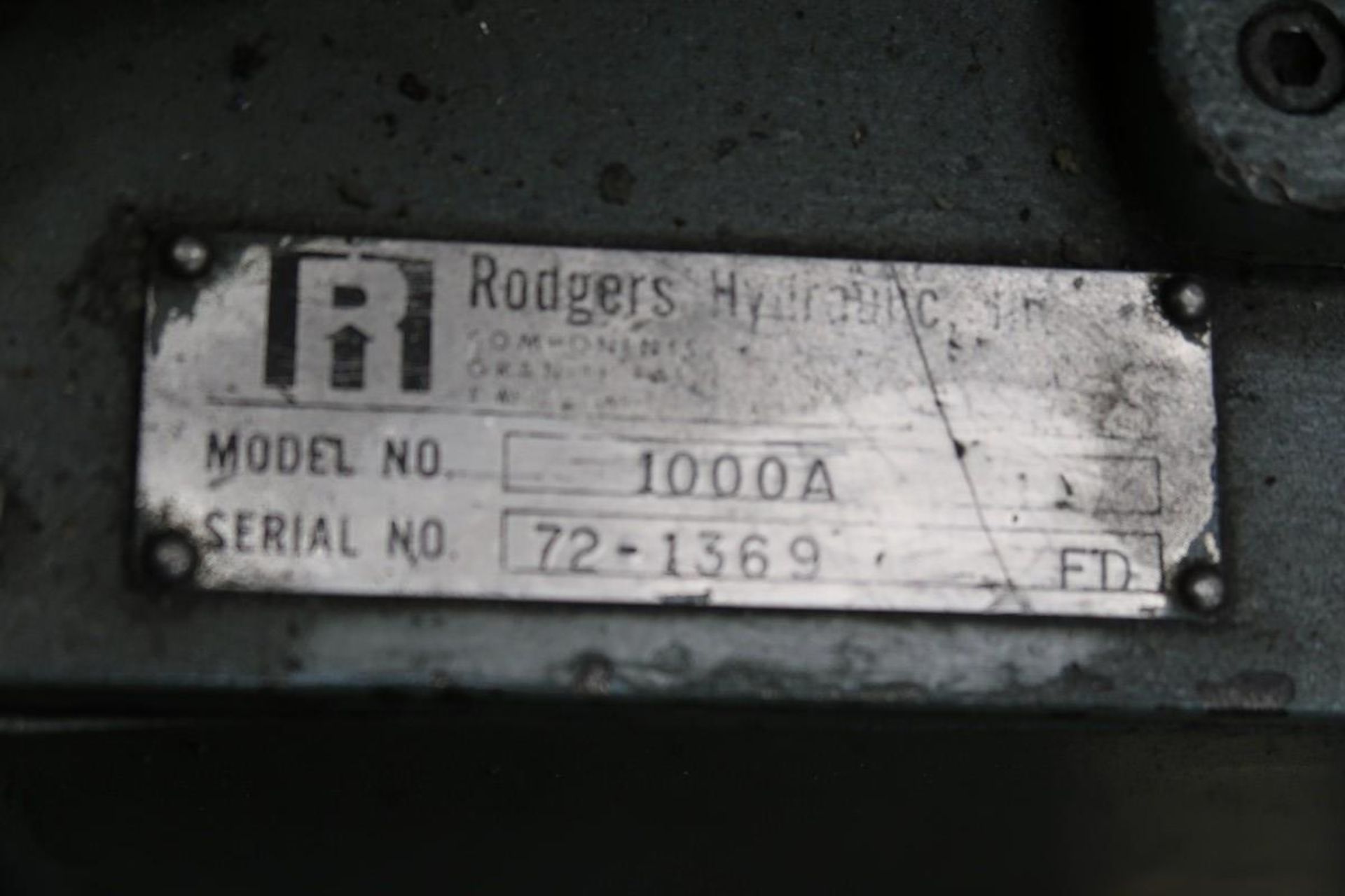 Rodgers Hydraulics Model KDS75-8-1000 75-Ton Hydraulic Shop Press - Bild 7 aus 7