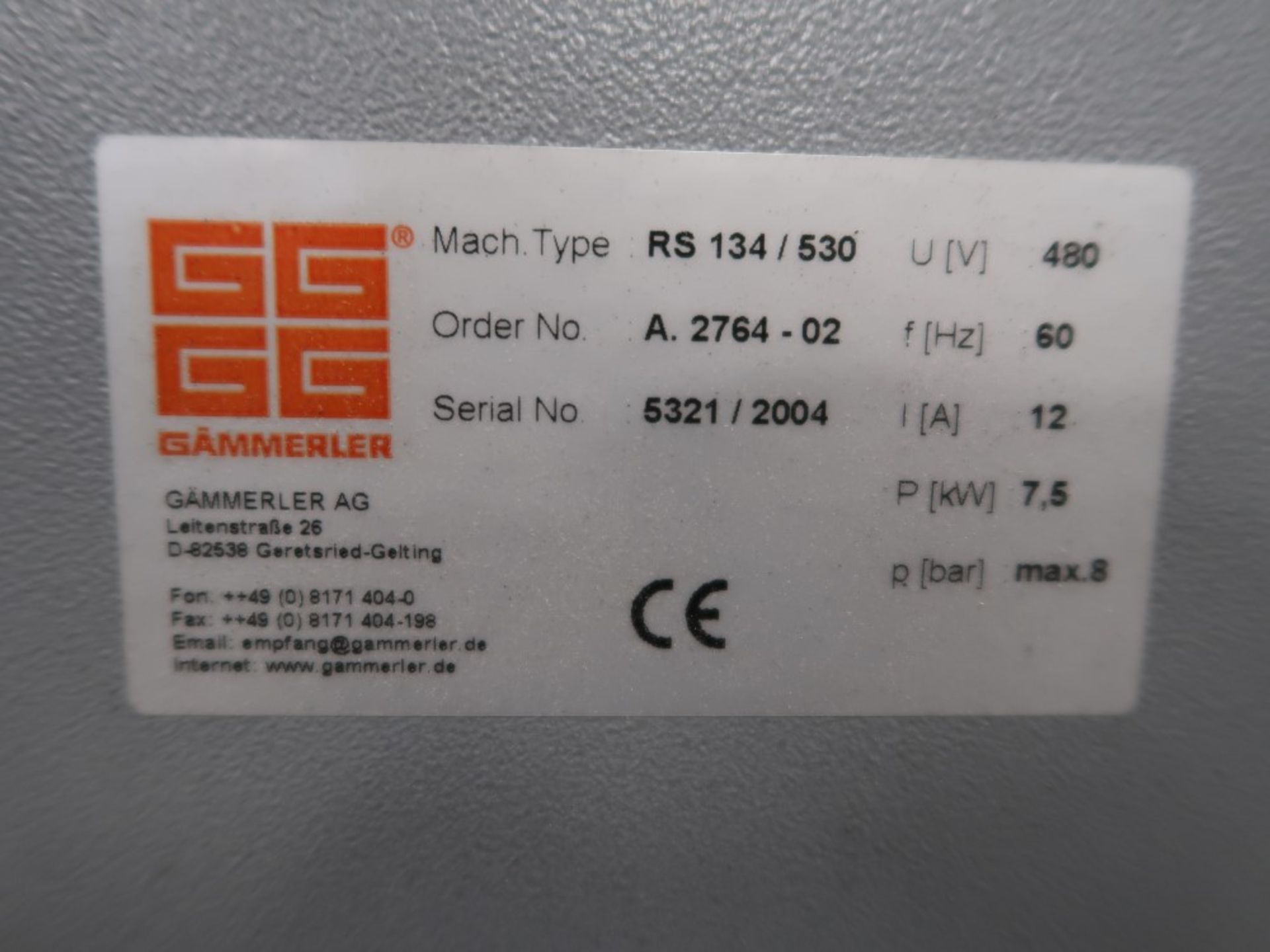 2004 Gammerler 2-Knife Inline Trimmer Model RS134/530 - Bild 7 aus 7