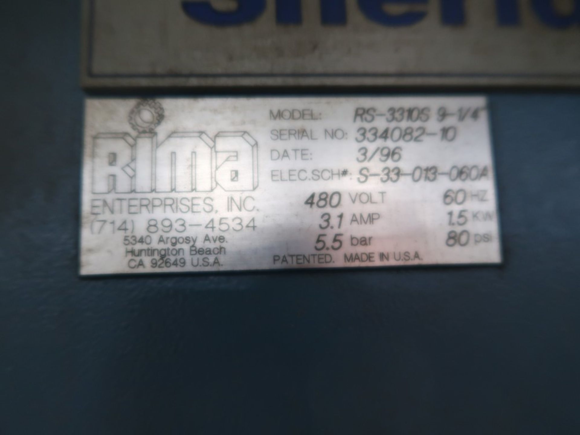 Rima Stacker Model RS-3310S - 9 1/4" - Image 3 of 3