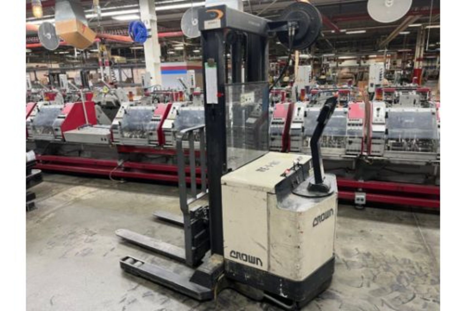 Crown 3500 lb. Model 40WTL Electric Stacker, S/N 6A219826, 24 Volt, 2-Stage Mast (west bindery) (