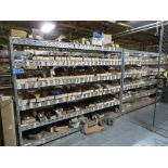 FIRST 1/2 OF MEZZANINE SHELVING, INCLUDING: HAND WHEELS, GEAR BOXES, CYLINDERS, SHAFTS, SPROCKETS (N