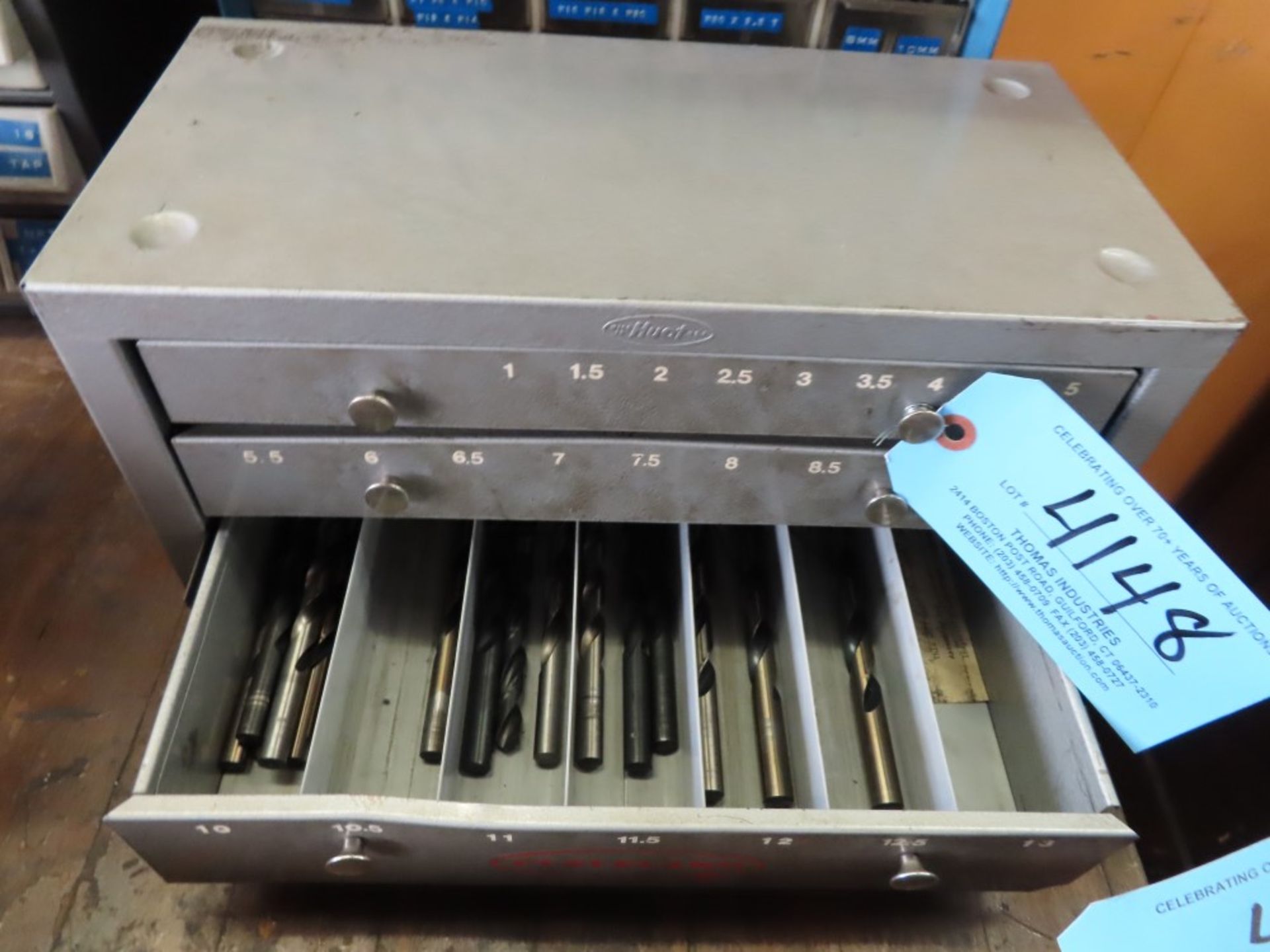 HUOT DRILL INDEX BOX W/ DRILLS