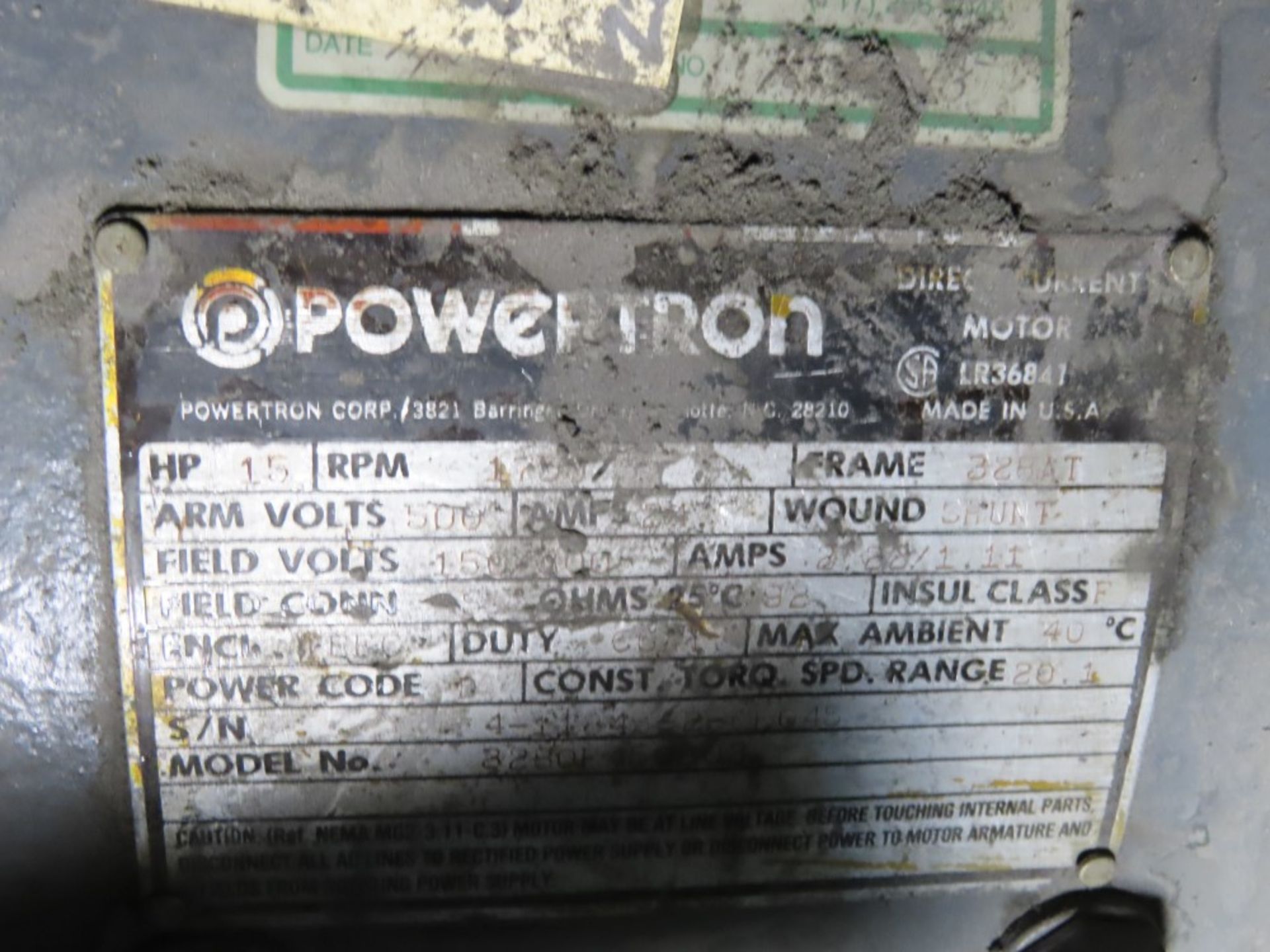 POWERTRON 15HP MOTOR - Image 2 of 2