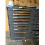 EQUIPTO 10-DRAWER LISTA STYLE CABINET, W/ CONTENTS