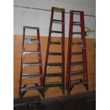 [3] FIBERGLASS LADDERS - [2] 8' & 6'