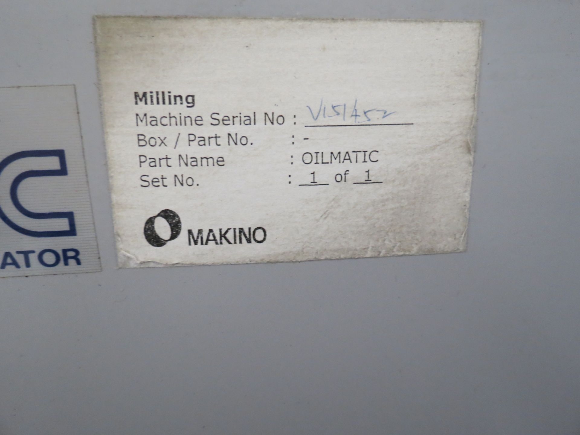 NOV. 2018 MAKINO F5 CNC VERTICAL MACHINING CENTER, SN: V151452WITH SMC IDFA6E REFRIGERATED DRYER, - Image 22 of 27