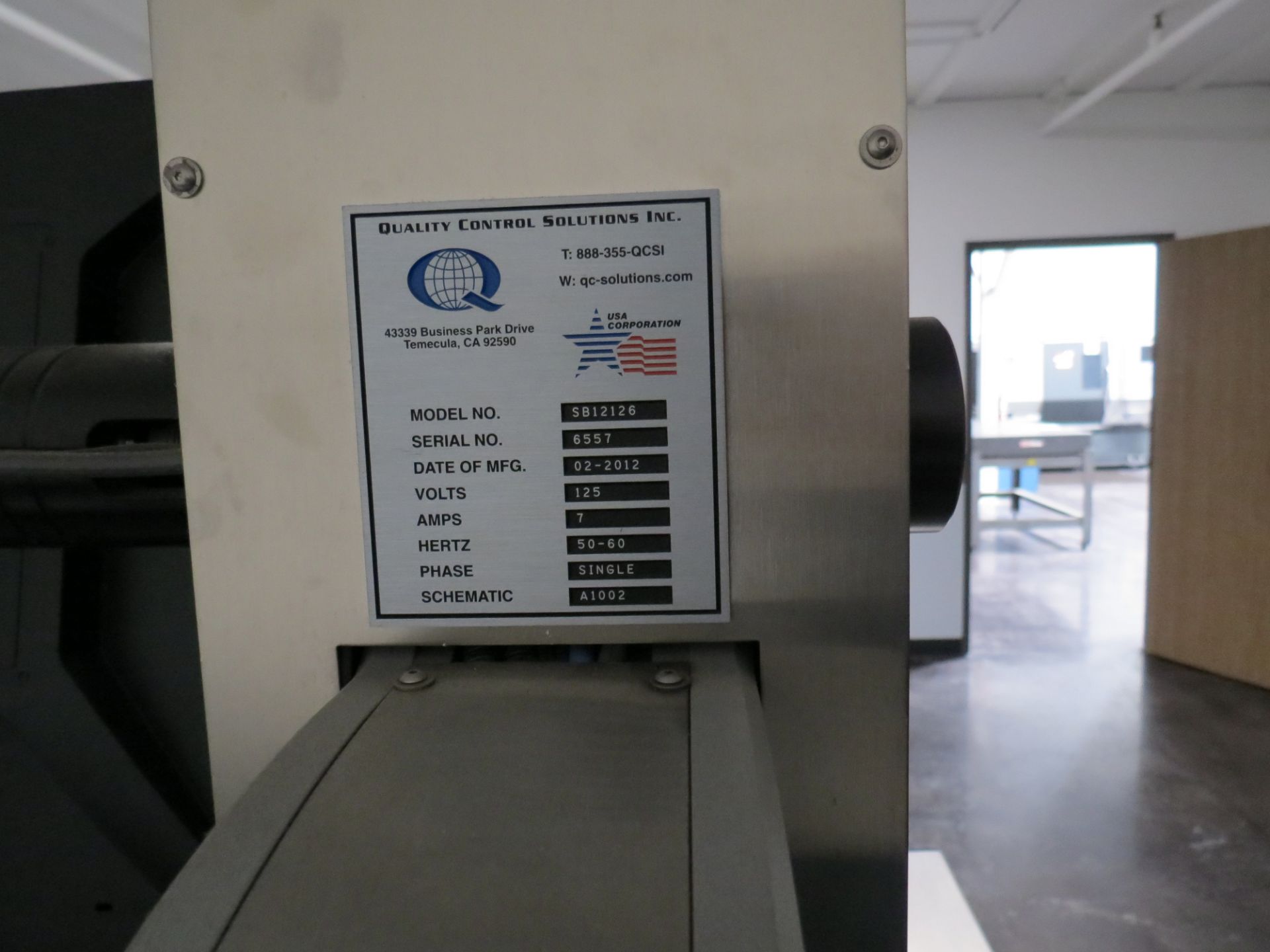 2012 QUALITY CONTROL SOLUTIONS INC. SEEBREZ MDL: SB12126 VIDEO MEASURING SYSTEM SN: 6557, 125V, 1PH, - Image 5 of 10