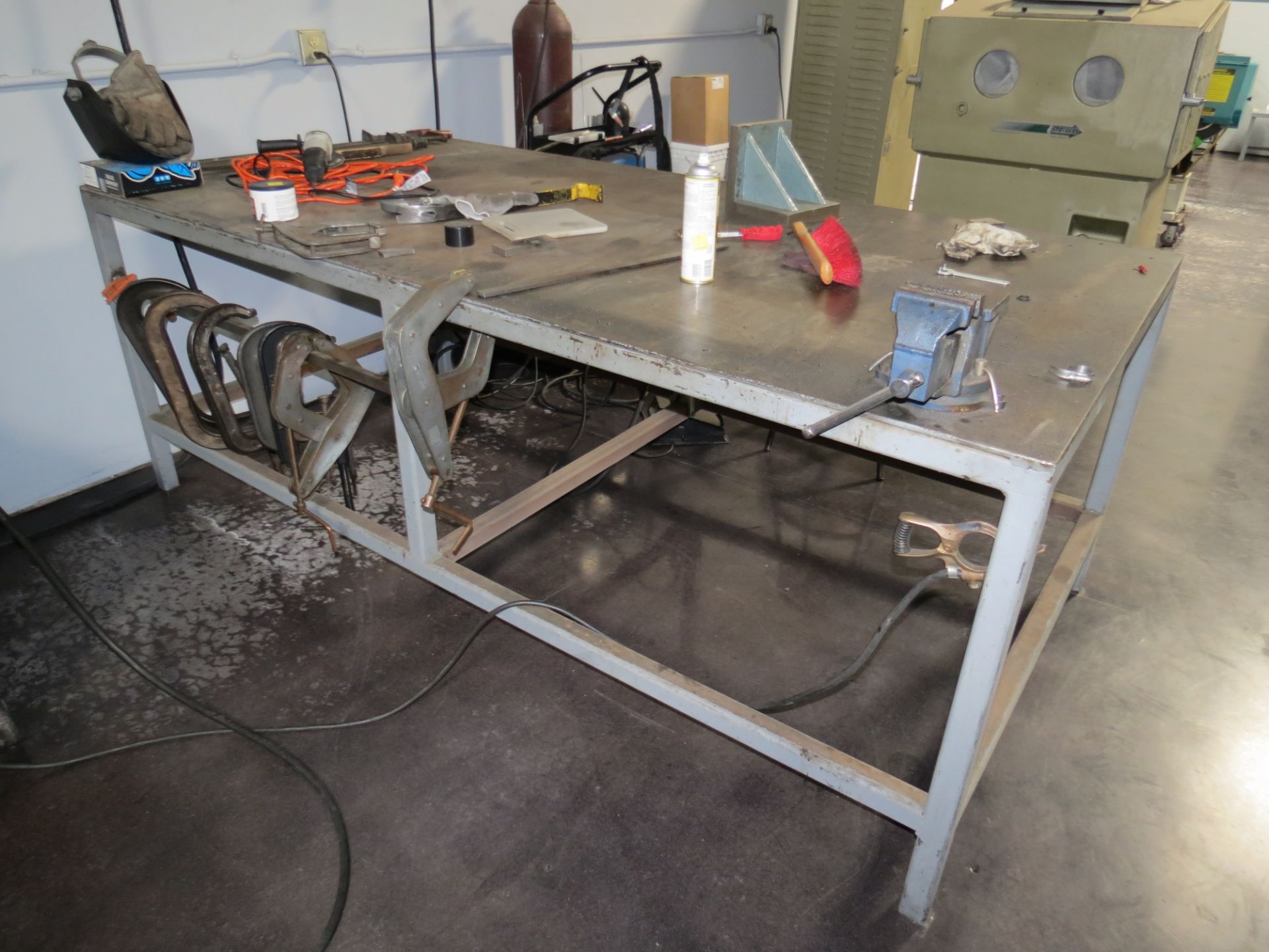 METAL WELDING TABLE APPROX. 3 1/2 FT X 9FT