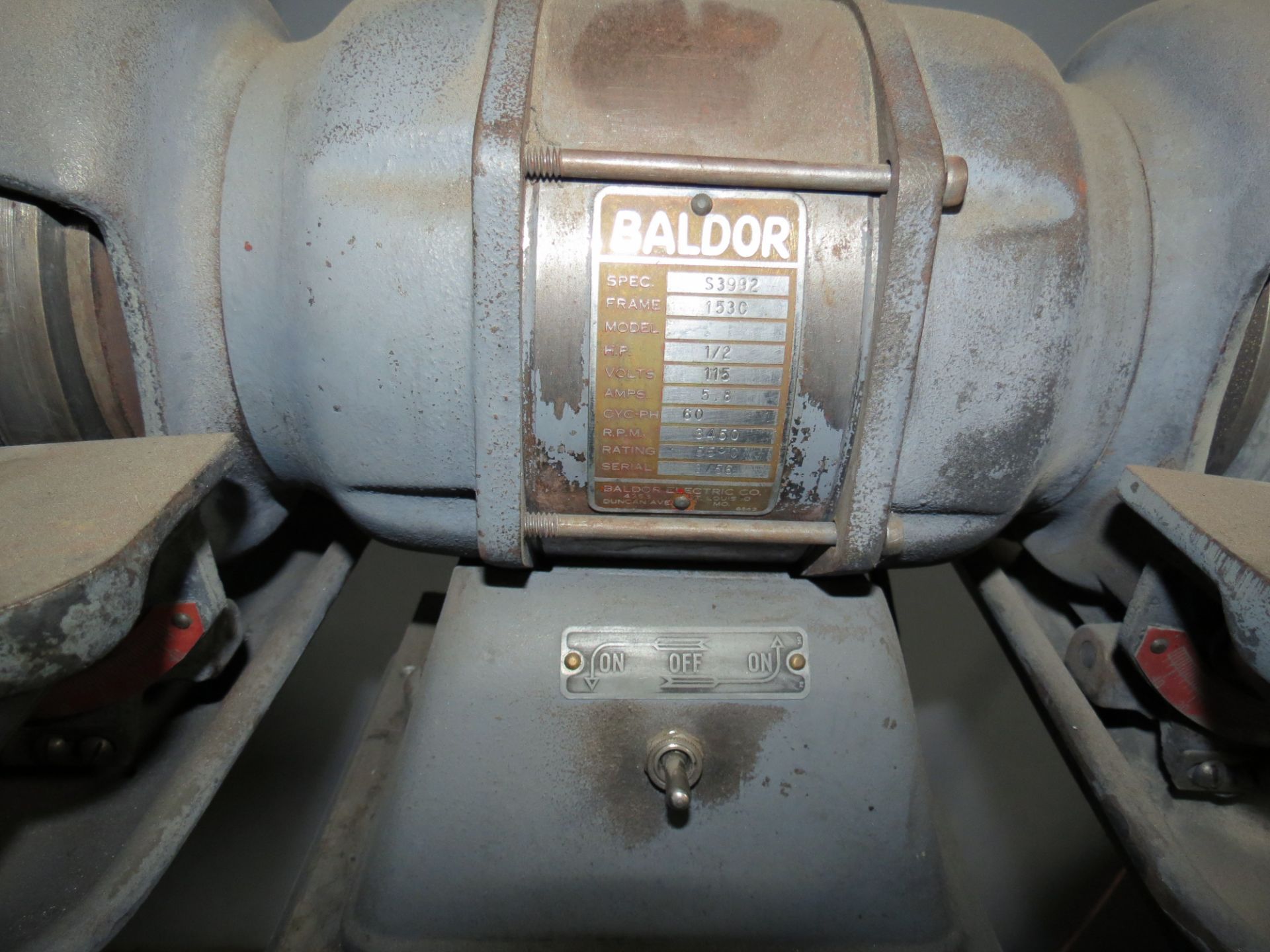 BALDOR DOUBLE END PEDESTAL GRINDER - Image 2 of 2