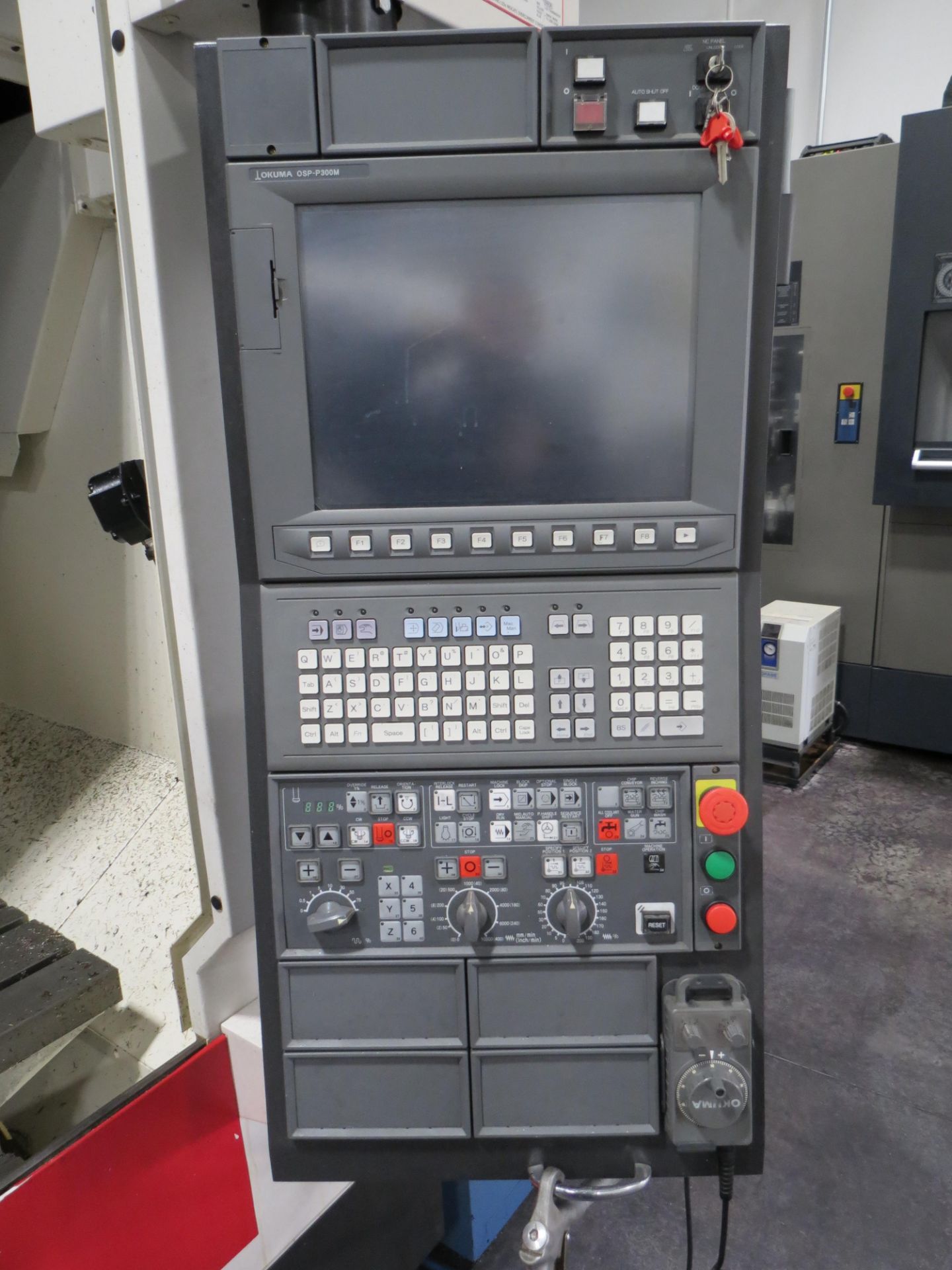 2014 OKUMA GENOS M560-V CNC VERTICAL MACHINING CENTER WITH OKUMA QSP-P300M CONTROL, SN: 179880, - Image 4 of 11