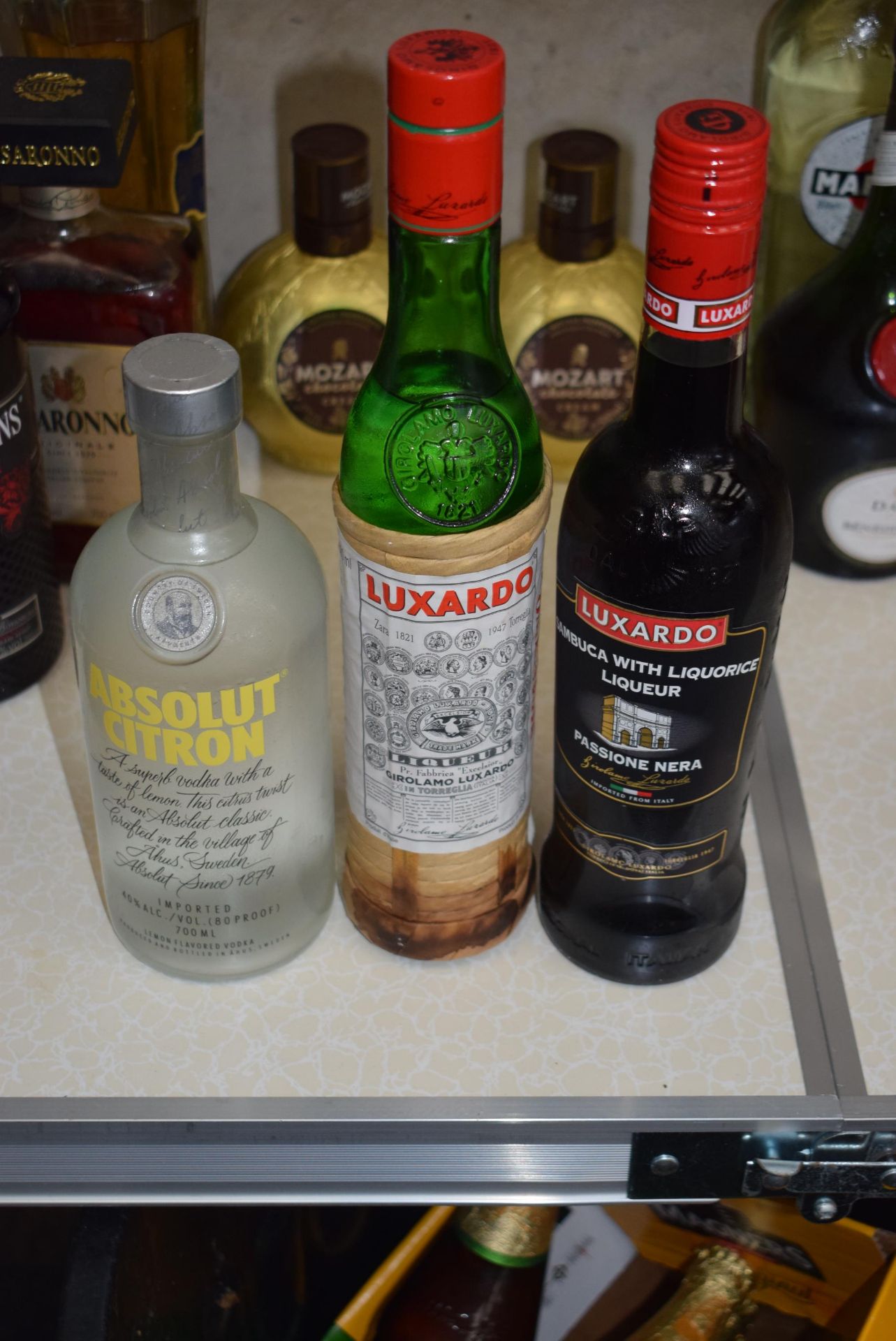 1 x Absolut Citron, 1 x Luxardo Sambuca, 1 x Luxardo Liquorice Sambuca