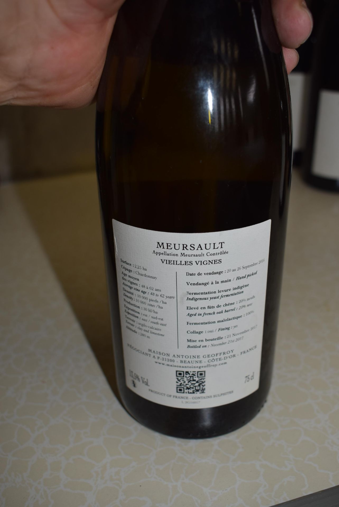 1 x 75 cl MAISON ANTOINE GEOFFROY - MEURSAULT - GRAND WHITE BURGUNDY RRP £90 Per Bottle - Image 2 of 3