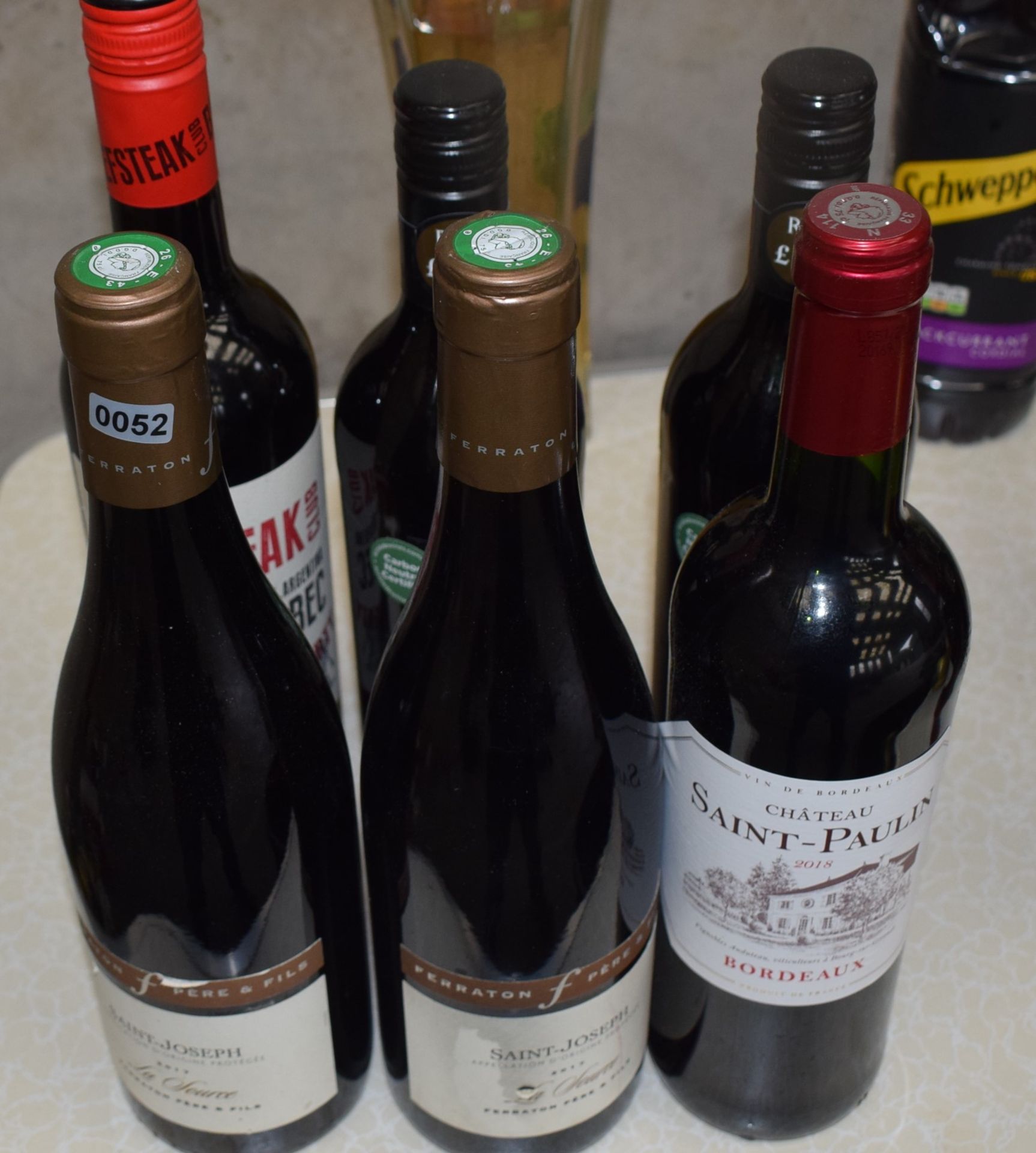 6 x Mixed Reds 2 x SAINT-JOSEPH - LA SOURCE 1 x Saint Paulin 1 x Beefsteak malbec 2x Hardys Merlot