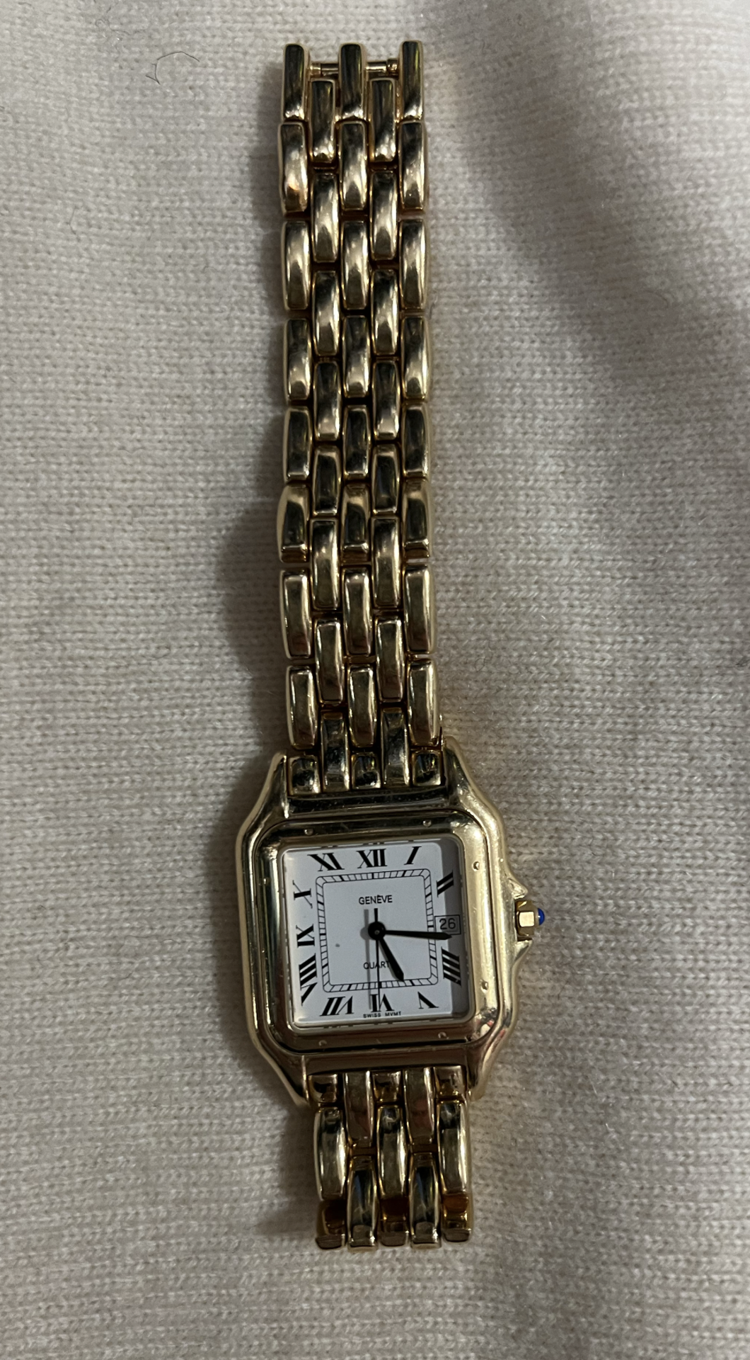 GENEVE QUARTZ HEAVY SOLID 14K GOLD HEAVY WATCH - Image 2 of 5