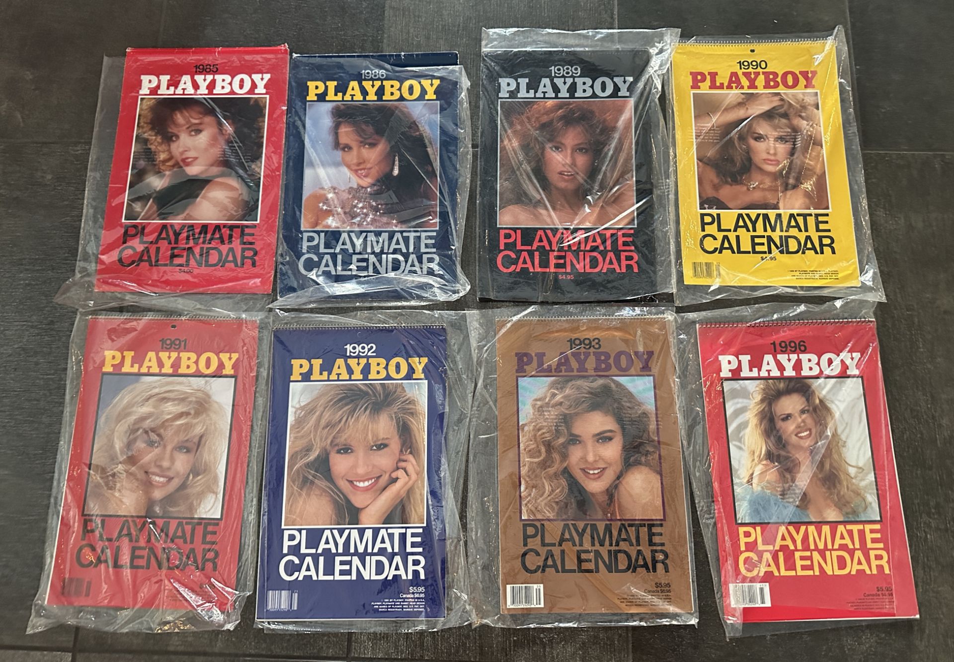 LOT VINTAGE PLAYBOY CALENDARS ALL CRISP AND NEW VERY RARE COLLECTION