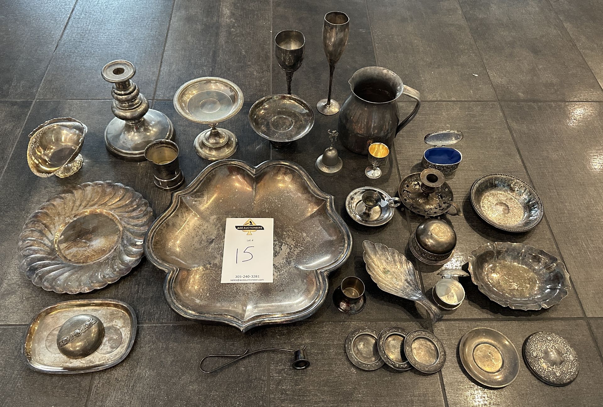 LOT OF ANTIQUE SILVER , SILVER PLATED, COPPER ? UKNOWN METALS HOUSEHOLD DECORATIONS