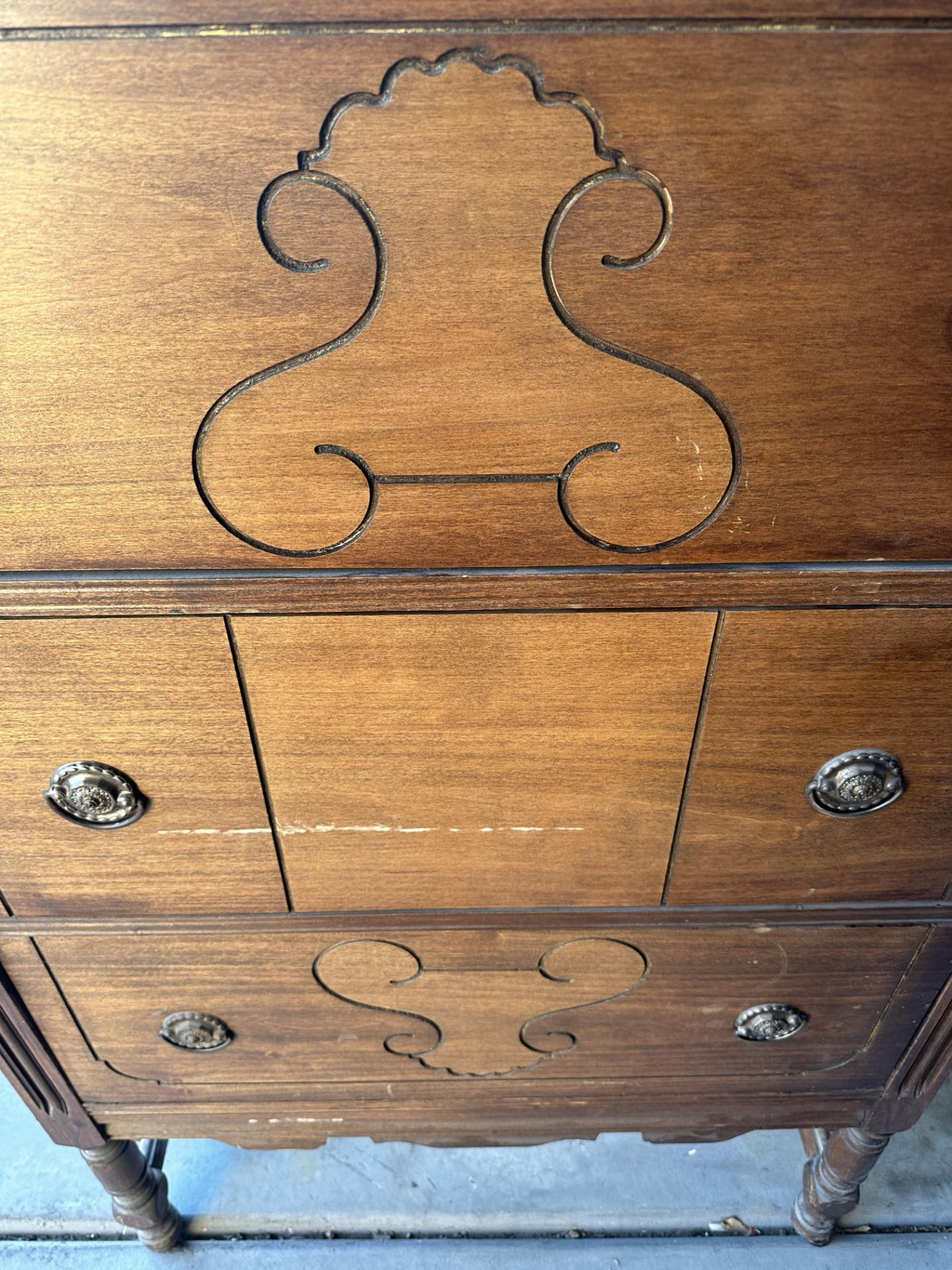 ANTIQUE SOLID WOOD DRAWER UNIT WITH INLAY WORK - Image 4 of 4