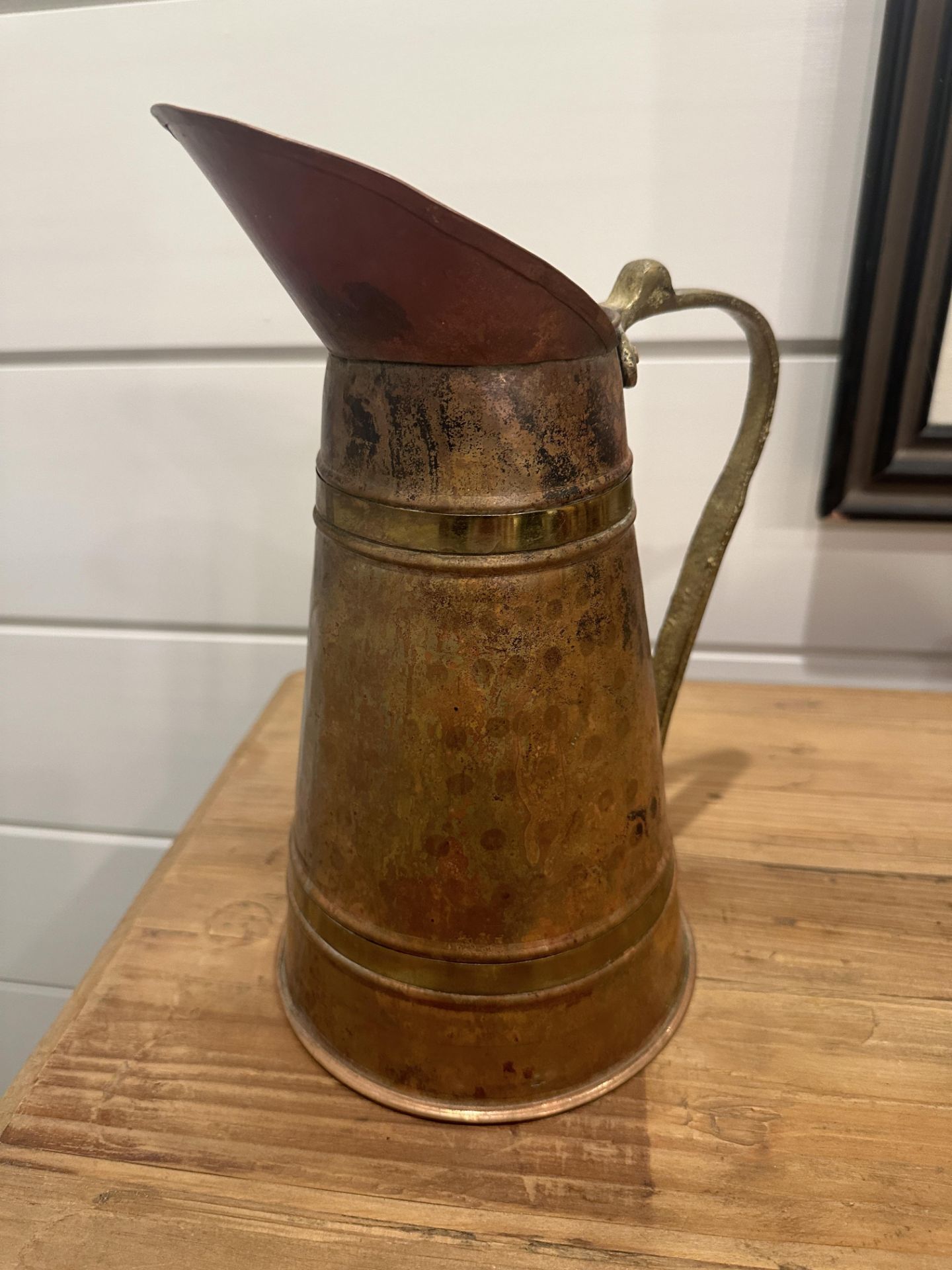 LARGE COPPER TALL WATER SERVING PITCHER - Image 2 of 2